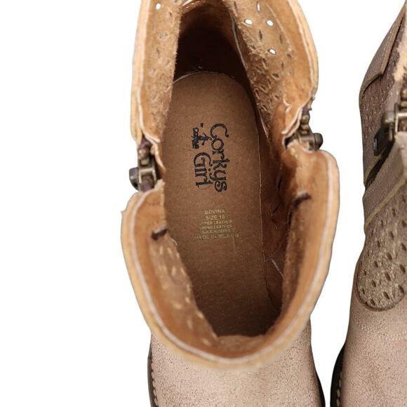 Corkys Shoes Womens 10 Booties Fashion Leather Double Zip Perforated Block Heel - Picture 11 of 16